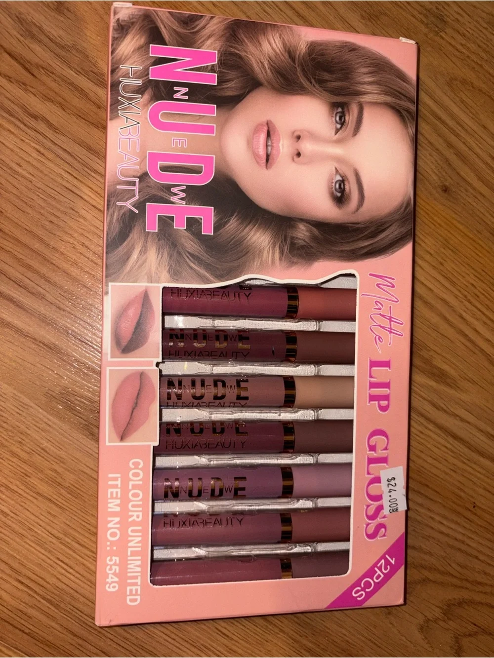 Nude Matte Lip Gloss Set — Pink and Mauve Tones (7 pcs)